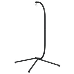 Support de chaise suspendue en forme d'œuf noir acier 