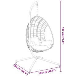 Support de chaise suspendue en forme d'œuf noir acier 