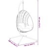 Support de chaise suspendue en forme d'œuf noir acier 