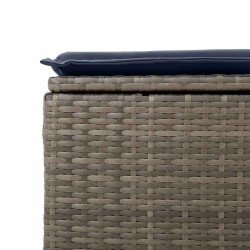 Salon de jardin 2 pcs avec coussins gris résine tressée acacia 