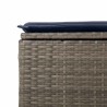 Salon de jardin 2 pcs avec coussins gris résine tressée acacia 