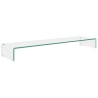 Meuble TV/pour moniteur 120x30x13 cm verre transparent 