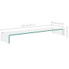 Meuble TV/pour moniteur 120x30x13 cm verre transparent 