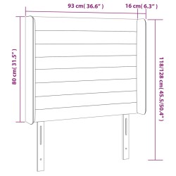 Tête de lit à LED Vert foncé 93x16x118/128 cm Velours 
