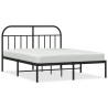 Cadre de lit métal sans matelas avec tête de lit noir 150x200cm 