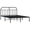 Cadre de lit métal sans matelas avec tête de lit noir 150x200cm 