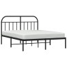 Cadre de lit métal sans matelas avec tête de lit noir 150x200cm 