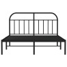 Cadre de lit métal sans matelas avec tête de lit noir 150x200cm 