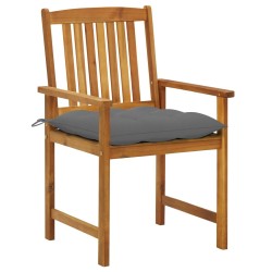 Chaises de jardin avec coussins lot de 4 Bois d'acacia massif 