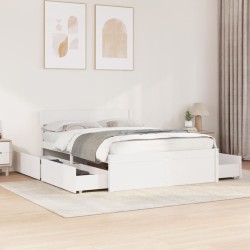 Cadre de lit sans matelas blanc 120x190 cm bois de pin massif 