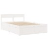 Cadre de lit sans matelas blanc 120x190 cm bois de pin massif 