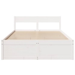 Cadre de lit sans matelas blanc 120x190 cm bois de pin massif 