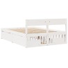 Cadre de lit sans matelas blanc 120x190 cm bois de pin massif 