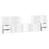 Meubles TV 5 pcs avec rangement ODDA blanc bois de pin massif 