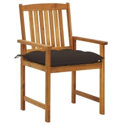 Chaises de jardin avec coussins lot de 4 Bois d'acacia massif 