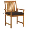 Chaises de jardin avec coussins lot de 4 Bois d'acacia massif 