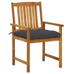 Chaises de jardin avec coussins lot de 4 Bois d'acacia massif 