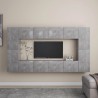 Ensemble de meubles TV 8 pcs Gris béton Bois d'ingénierie 