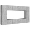 Ensemble de meubles TV 8 pcs Gris béton Bois d'ingénierie 