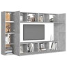 Ensemble de meubles TV 8 pcs Gris béton Bois d'ingénierie 