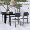 Ensemble à manger de jardin 5 pcs Noir 
