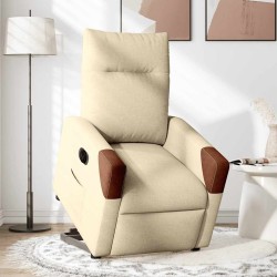 Fauteuil inclinable électrique crème tissu 
