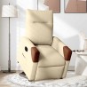 Fauteuil inclinable électrique crème tissu 