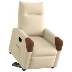 Fauteuil inclinable électrique crème tissu 