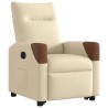 Fauteuil inclinable électrique crème tissu 