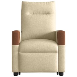 Fauteuil inclinable électrique crème tissu 