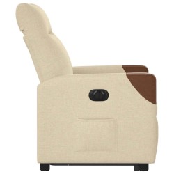 Fauteuil inclinable électrique crème tissu 