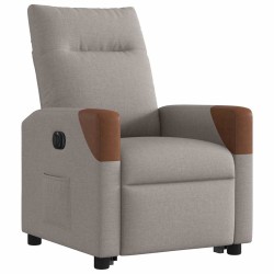 Fauteuil inclinable électrique taupe tissu 