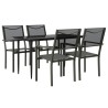 Ensemble à manger de jardin 5 pcs noir textilène et acier 