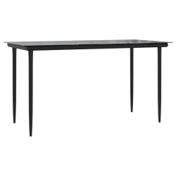 Ensemble à manger de jardin 5 pcs noir textilène et acier 