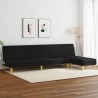 Ensemble de canapés 2 pcs noir tissu 