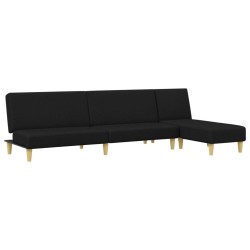 Ensemble de canapés 2 pcs noir tissu 