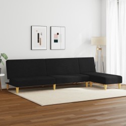 Ensemble de canapés 2 pcs noir tissu 