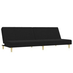 Ensemble de canapés 2 pcs noir tissu 