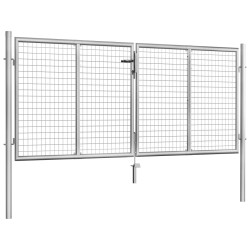 Porte de jardin Acier galvanisé 306x150 cm Argenté 