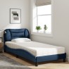 Lit avec matelas bleu 90x190 cm tissu 