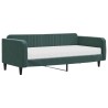 Lit de jour avec matelas vert foncé 100x200 cm velours 