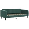 Lit de jour avec matelas vert foncé 100x200 cm velours 