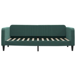 Lit de jour avec matelas vert foncé 100x200 cm velours 