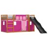 Lit superposé sans matelas avec toboggan et rideaux 90x190 cm 