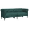 Canapé Chesterfield 3 places vert foncé tissu 