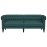 Canapé Chesterfield 3 places vert foncé tissu 