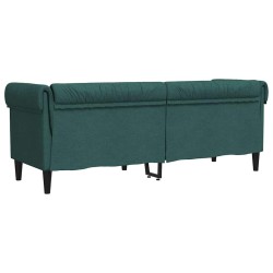Canapé Chesterfield 3 places vert foncé tissu 