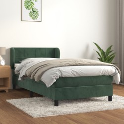 Sommier à lattes de lit et matelas Vert foncé 80x200 cm Velours 