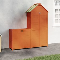 Ensemble de remise à outils de jardin 2 pcs marron pin massif 