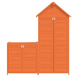 Ensemble de remise à outils de jardin 2 pcs marron pin massif 
